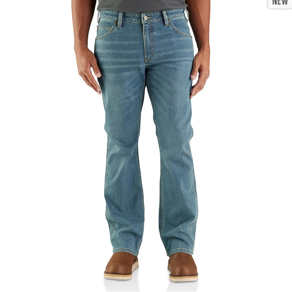 CARHARTT | BD6570M-M MEN’S RUGGED FLEX® SLIM FIT LOW RISE 5 Pocket BOOTCUT JEAN - Picture 5 of 7